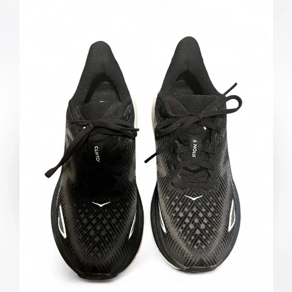 Hoka One One Clifton 9 Black Athletic Running Shoes
